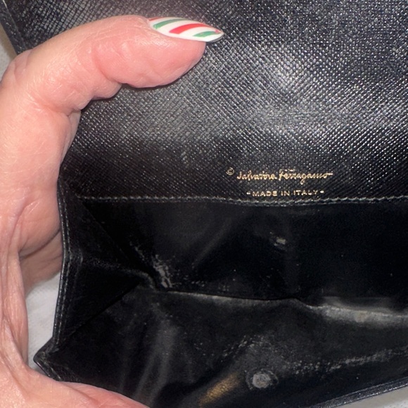 Black Salvador Ferragamo Wallet with Silver Hardware - Picture 9 of 11